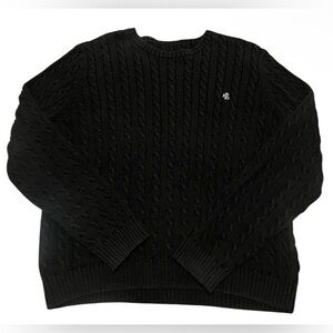 Lauren Ralph Lauren Cable Knit Sweater Women Gray Crew Neck